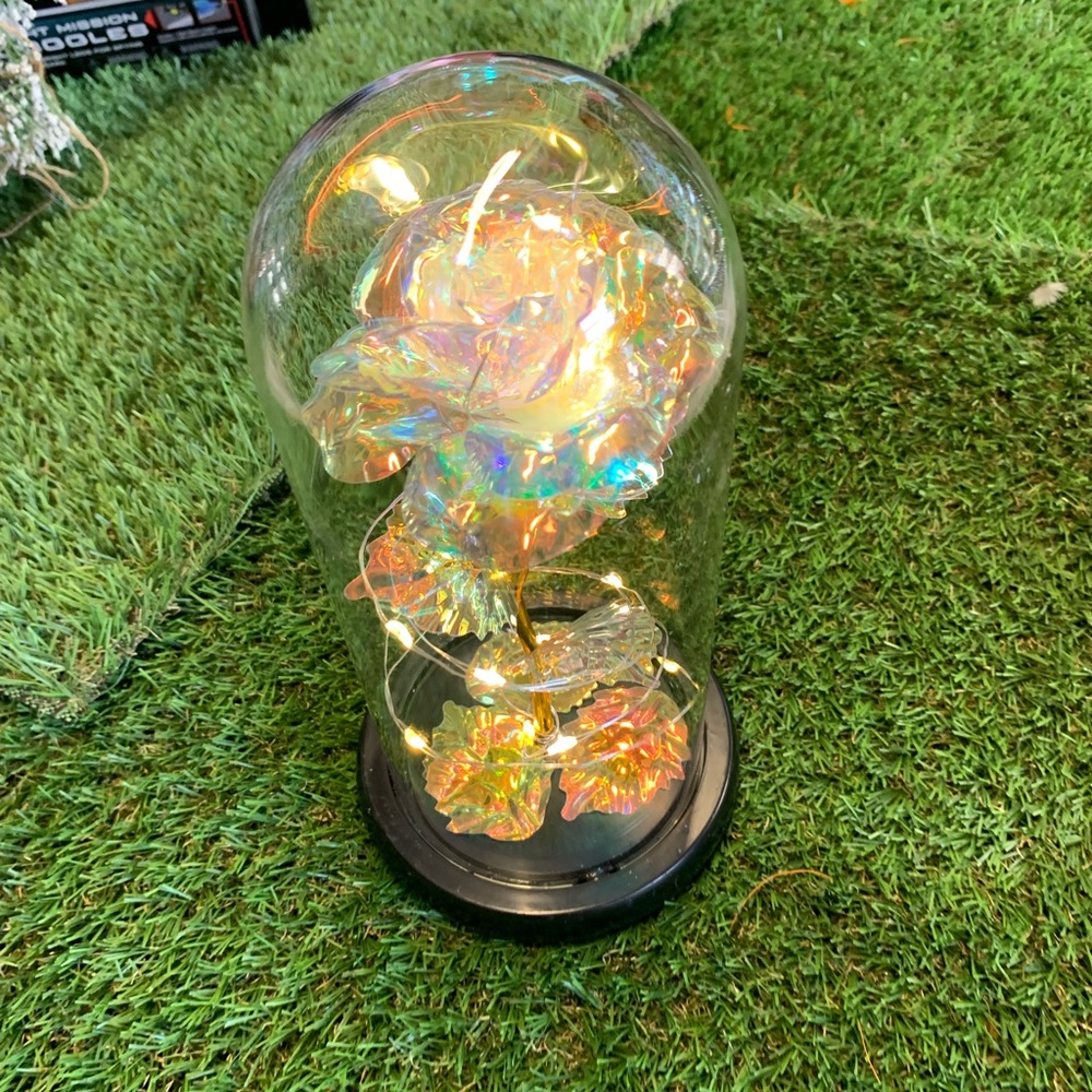 LED Rose in a Cloche